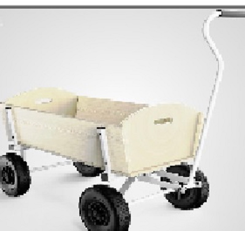 Bolderwagen wit frame 127x60x112 cm.