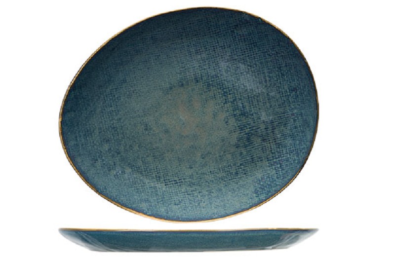 Aicha Blue Flat Plate 27x23cm Oval