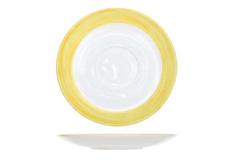 Arcopal Brush Saucer Yellow 14cm