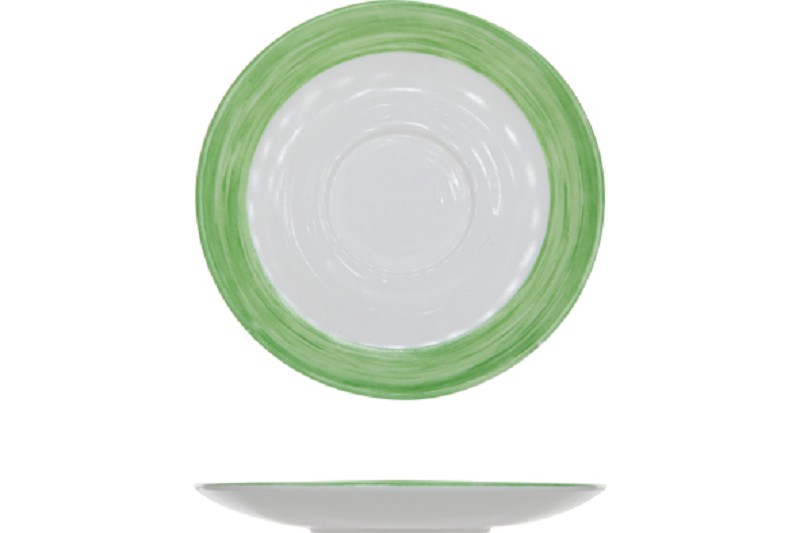 Arcopal Brush Saucer Green 14cm