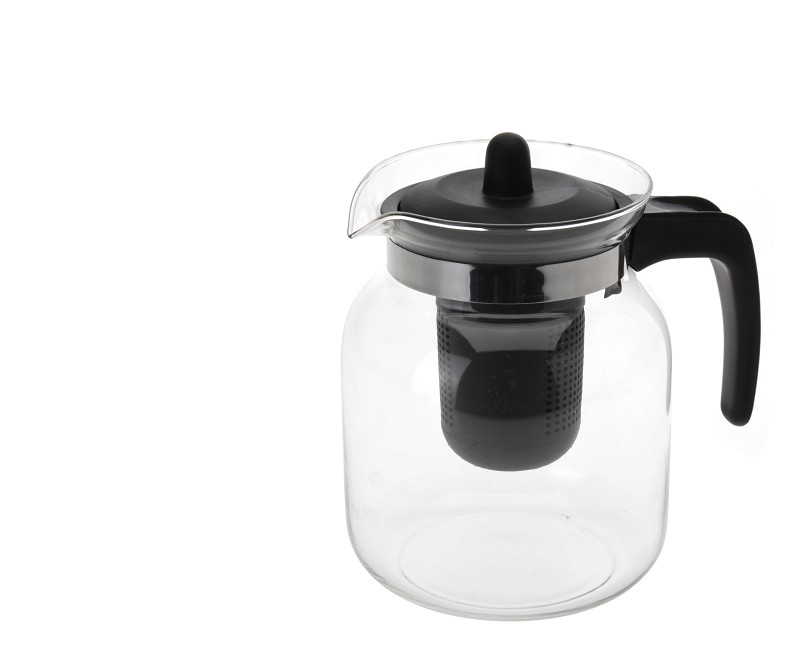 Teapot 1.5 Liter Glass Black