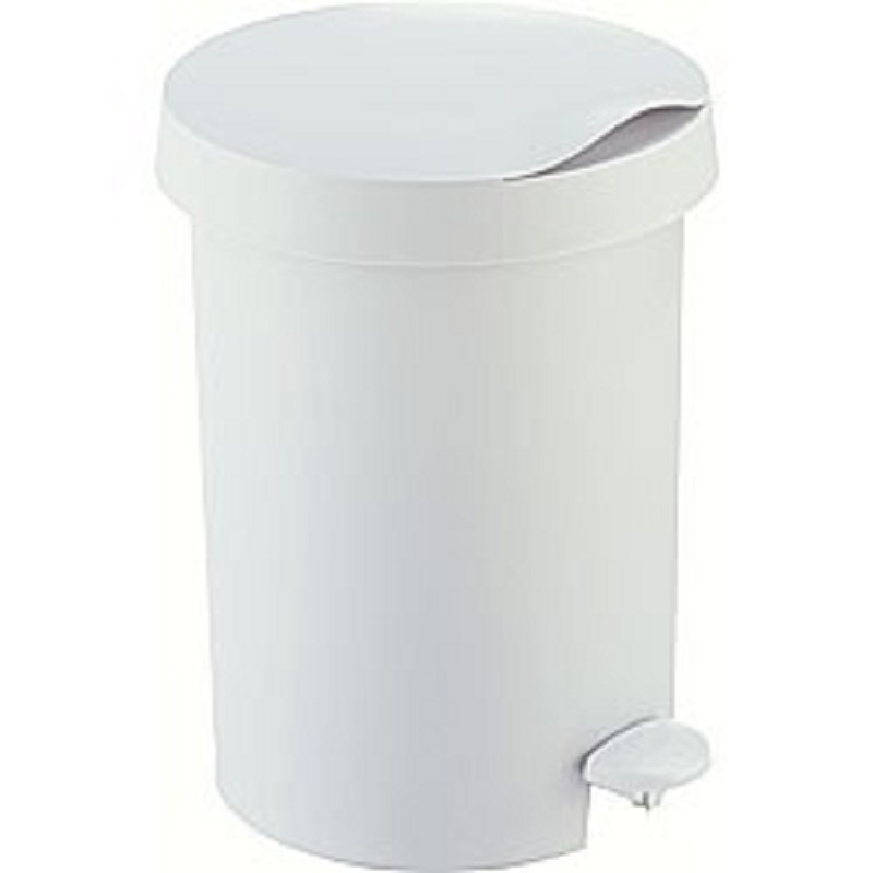 5L Round Sunware Pedal Bin White