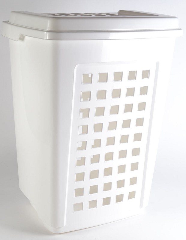 Curver 60L Laundry Basket with Lid White