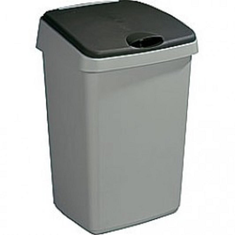 Garbage bin 25 liters Sunware Flat Delta Grey