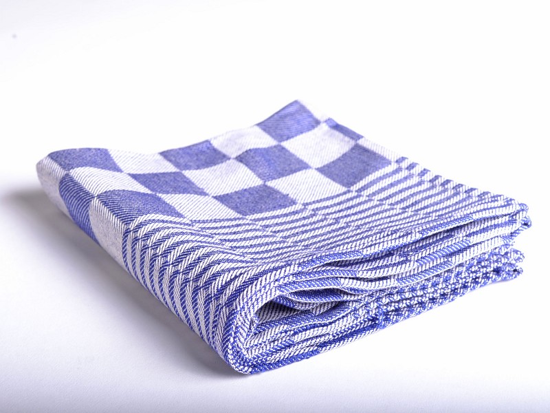 Tea Towel 65x65 Checkered Blue