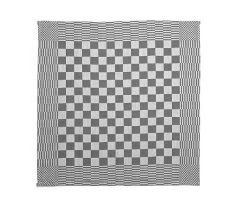 Tea Towel 70x70 Checked Grey