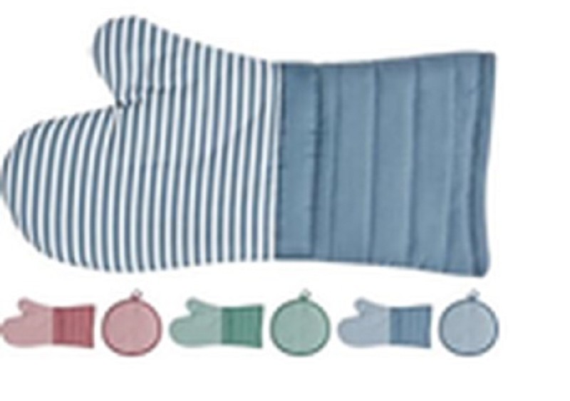 Pot holder and oven mitt assort. (set)