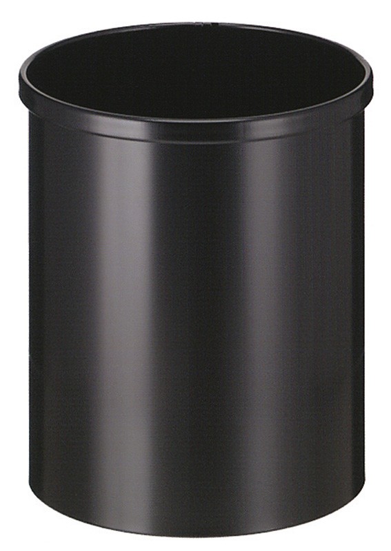 Waste Bin 15 liters Black Metal
