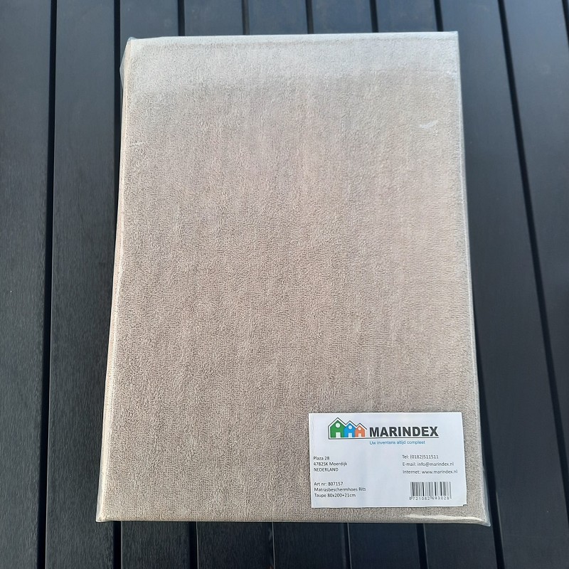 Mattress protector 80x200x21cm Taupe PU