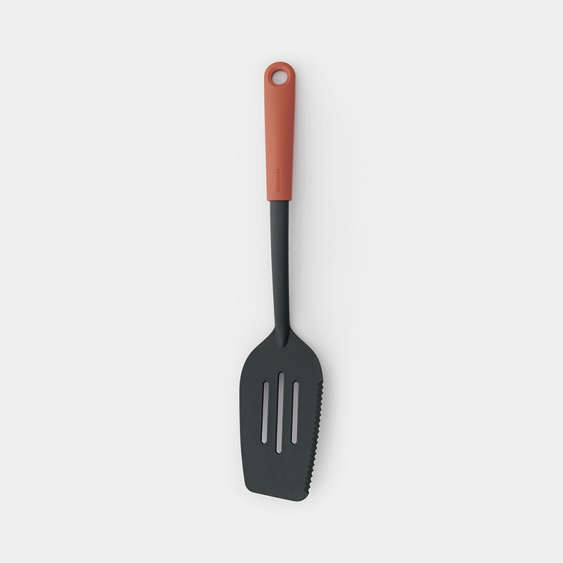 Tasty+ Slotted Spoon with Cutting Edge Terracotta