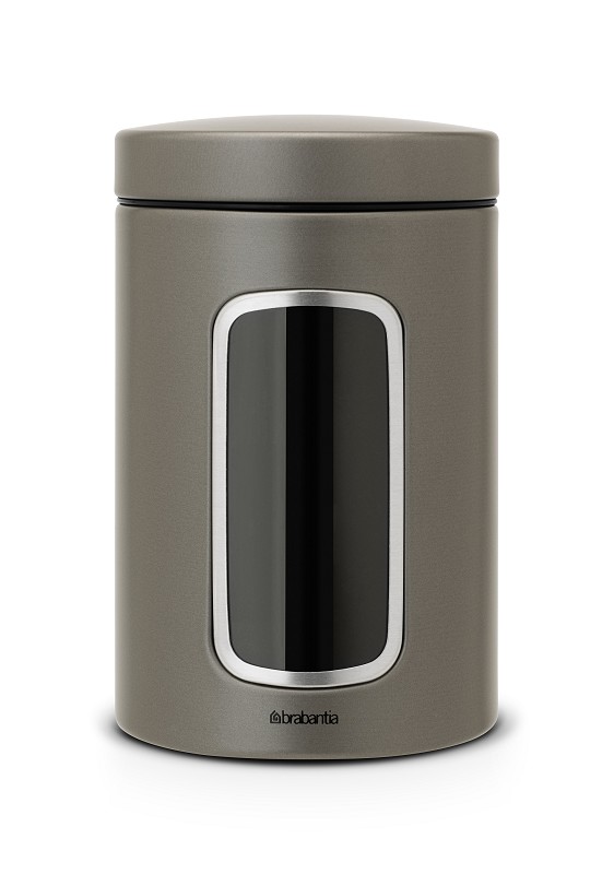 Brabantia Canister with Window 1.4L Platinum
