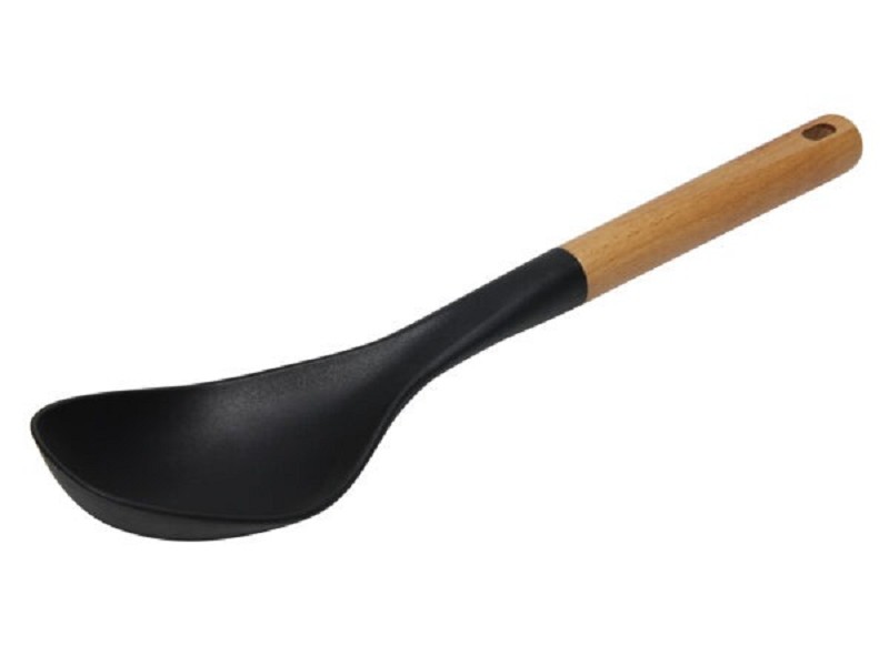 Serving spoon wood/nylon black 33cm