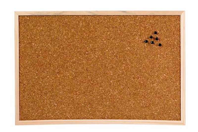 Bulletin Board 58x39x2cm including 5 push pins