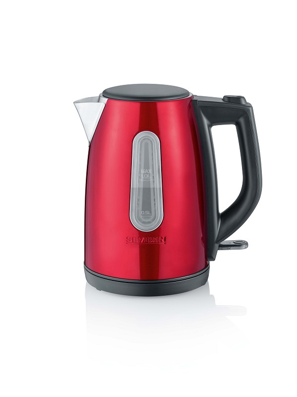 Stainless Steel-Black-Red-Metallic Kettle