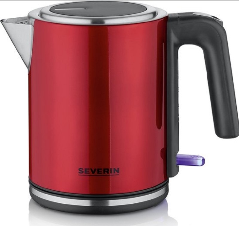 Stainless Steel-Black-Red-Metallic Kettle
