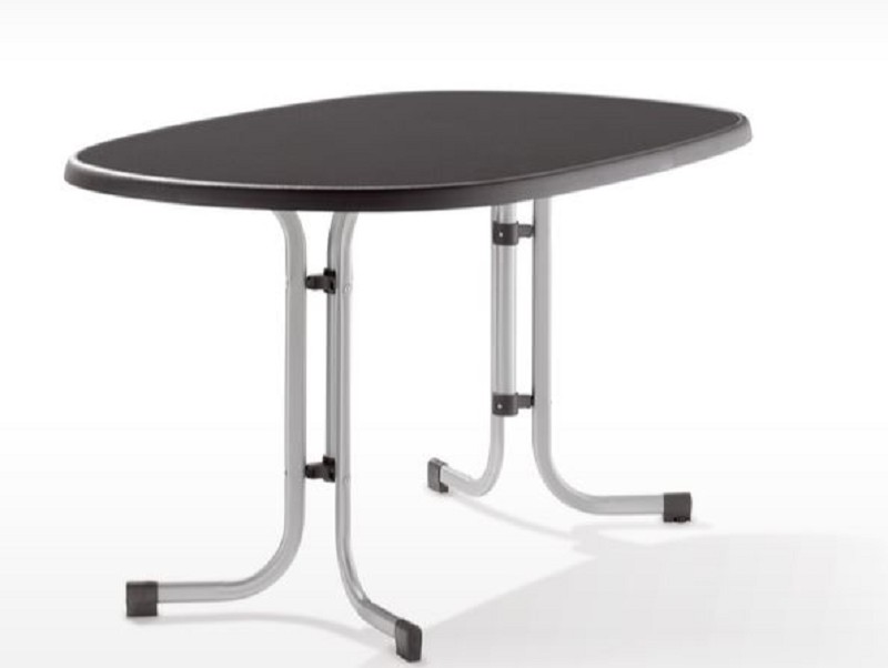 Oval Folding Table 140x90 Sieger Gray