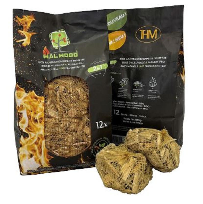 Eco firelighters in net – 12 nets in 1 bag