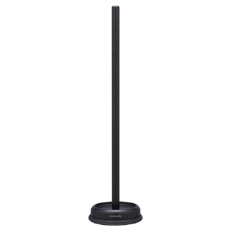 Freestanding black toilet roll holder