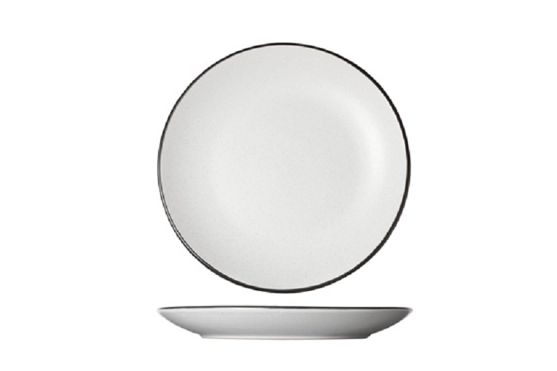 Speckle white dessert plate 19.5cm - earthenware.