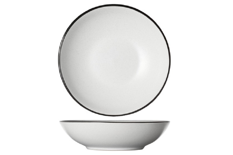 Speckle white deep plate 20cm - earthenware