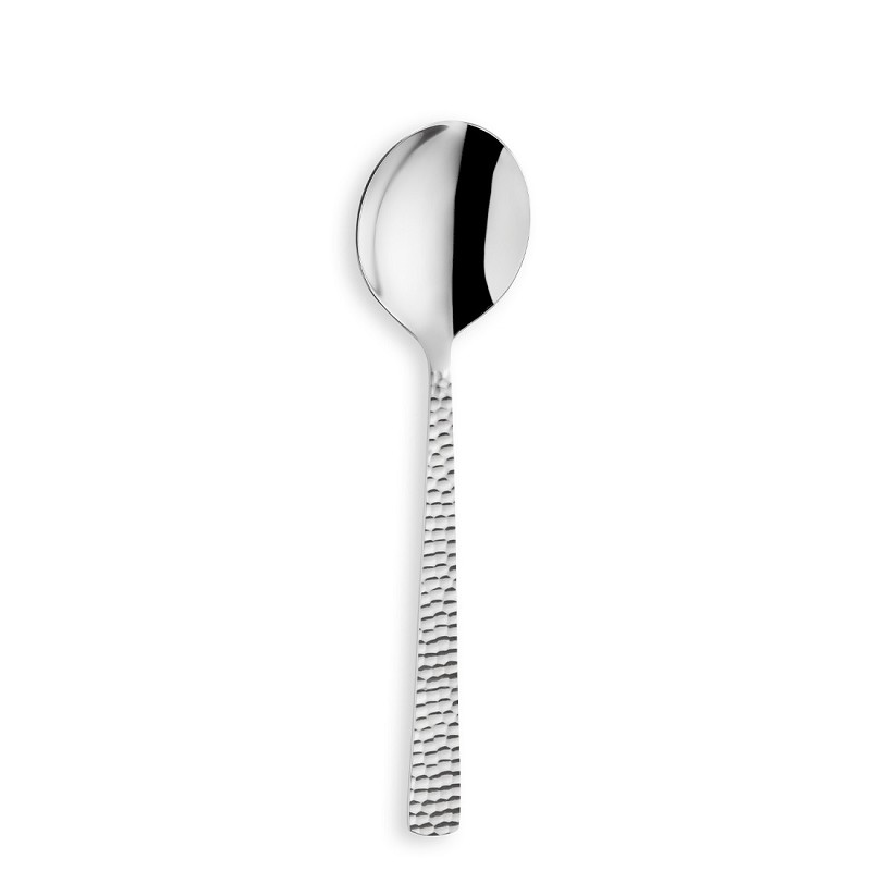 Amefa Felicity Hammered Mirror Round soup spoon / dessert spoon round container