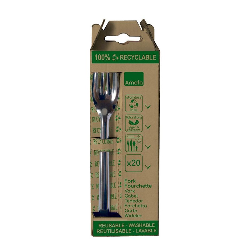 Amefa Leaves reusable 20 Table Forks in craft hanging box