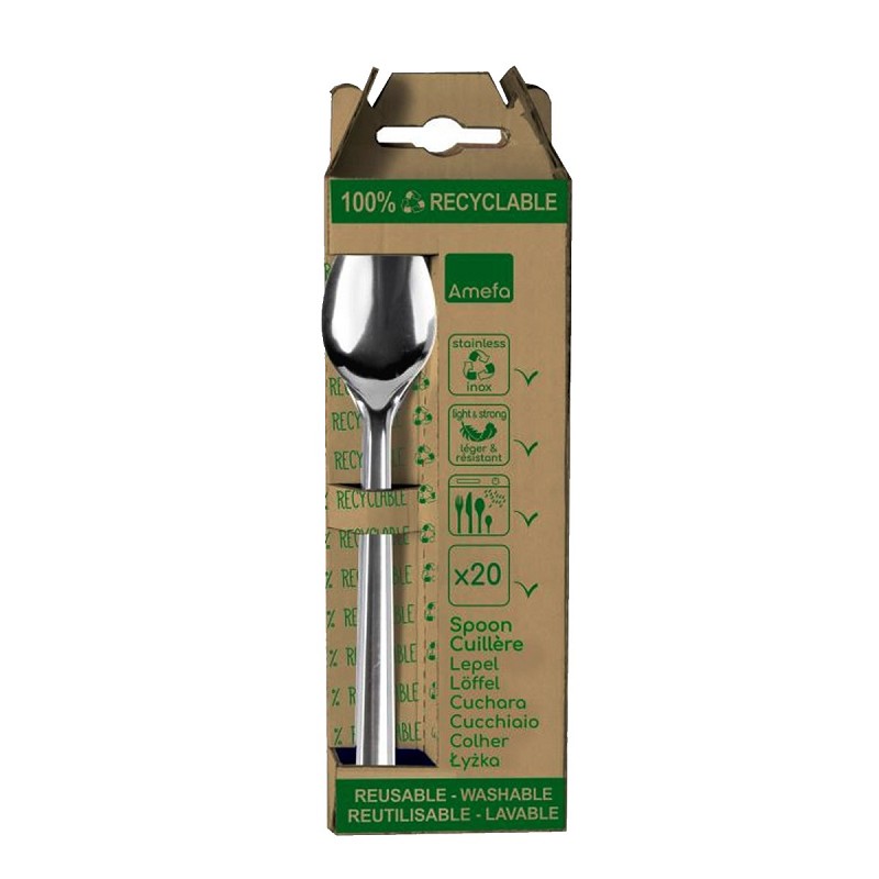 Amefa Leaves reusable 20 Table Spoons in craft hanging box