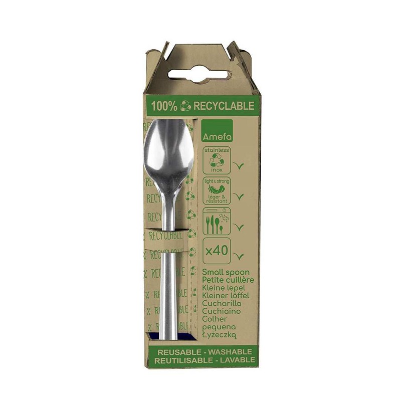 Amefa Leaves reusable 20 Medium Teasoons in craft hanging box