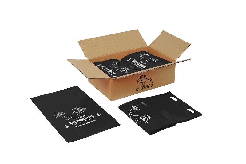 HDPE standard dog poop bag, black