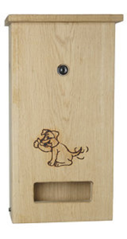 DepoDog Wood, the wooden dispenser for dog poop bags