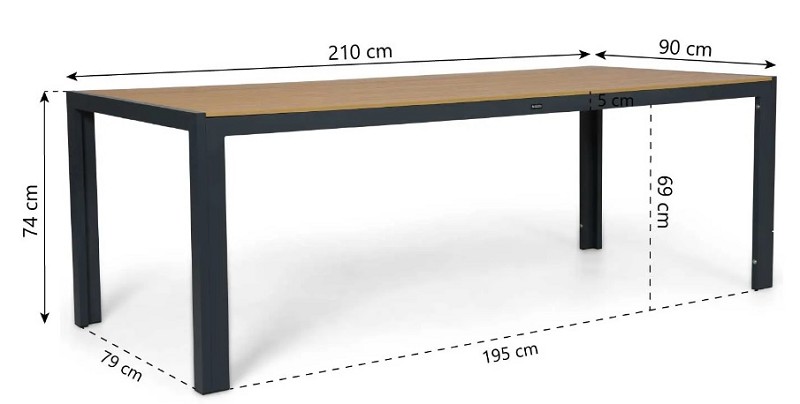 Lifestyle Creta Garden Table 205x90